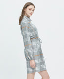 ロマンティッククラウン(ROMANTIC CROWN)GNAC TARTAN CHECK DRESS_GREY