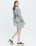 ロマンティッククラウン(ROMANTIC CROWN)GNAC TARTAN CHECK DRESS_GREY