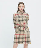 ロマンティッククラウン(ROMANTIC CROWN)GNAC TARTAN CHECK DRESS_BEIGE