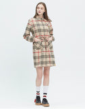 ロマンティッククラウン(ROMANTIC CROWN)GNAC TARTAN CHECK DRESS_BEIGE