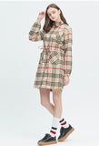 ロマンティッククラウン(ROMANTIC CROWN)GNAC TARTAN CHECK DRESS_BEIGE