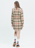 ロマンティッククラウン(ROMANTIC CROWN)GNAC TARTAN CHECK DRESS_BEIGE