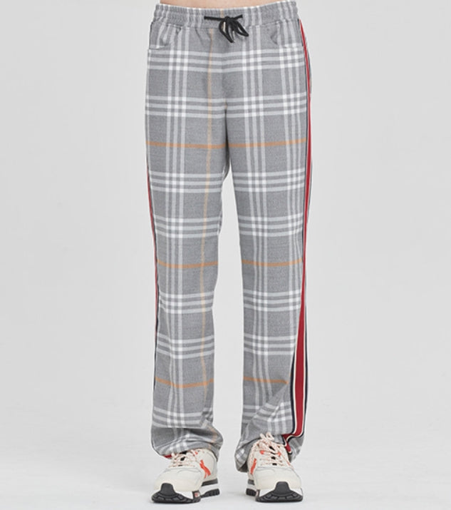ロマンティッククラウン(ROMANTIC CROWN) SIDE LINE CHECK PANTS_GREY