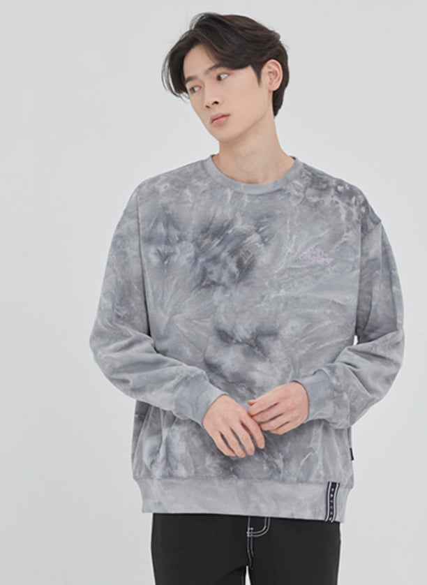 ロマンティッククラウン(ROMANTIC CROWN) TIE DYE LOGO SWEAT SHIRT_GREY