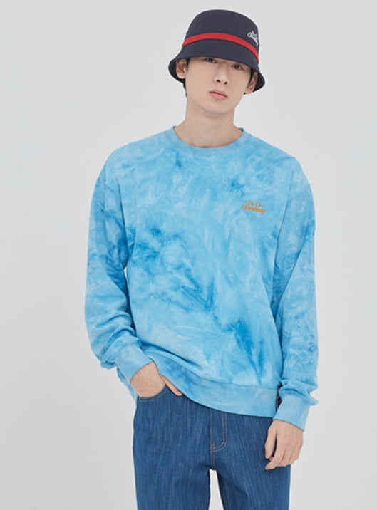 ロマンティッククラウン(ROMANTIC CROWN) TIE DYE LOGO SWEAT SHIRT_BLUE