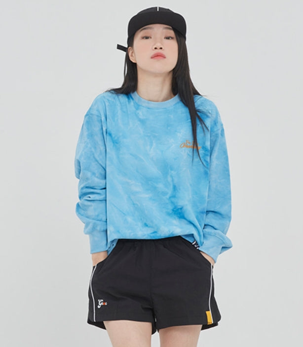 ロマンティッククラウン(ROMANTIC CROWN) TIE DYE LOGO SWEAT SHIRT_BLUE