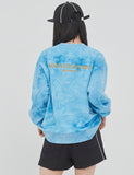 ロマンティッククラウン(ROMANTIC CROWN) TIE DYE LOGO SWEAT SHIRT_BLUE