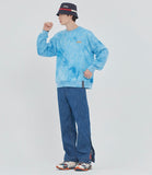 ロマンティッククラウン(ROMANTIC CROWN) TIE DYE LOGO SWEAT SHIRT_BLUE