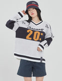 ロマンティッククラウン(ROMANTIC CROWN) SCOREBOARD KNIT_WHITE