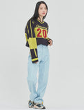 ロマンティッククラウン(ROMANTIC CROWN) SCOREBOARD KNIT_NAVY