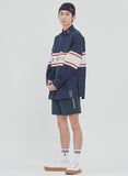 ロマンティッククラウン(ROMANTIC CROWN) RMTCRW CROSS LINE SHIRT_NAVY