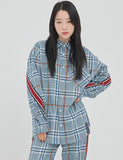 ロマンティッククラウン(ROMANTIC CROWN) BACK LINE CHECK SHIRT_LIGHT BLUE