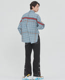 ロマンティッククラウン(ROMANTIC CROWN) BACK LINE CHECK SHIRT_LIGHT BLUE