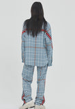 ロマンティッククラウン(ROMANTIC CROWN) BACK LINE CHECK SHIRT_LIGHT BLUE