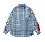 ロマンティッククラウン(ROMANTIC CROWN) BACK LINE CHECK SHIRT_LIGHT BLUE