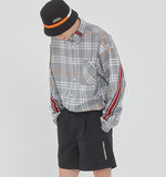 ロマンティッククラウン(ROMANTIC CROWN)BACK LINE CHECK SHIRT_GREY