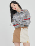 ロマンティッククラウン(ROMANTIC CROWN)BACK LINE CHECK SHIRT_GREY