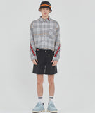 ロマンティッククラウン(ROMANTIC CROWN)BACK LINE CHECK SHIRT_GREY