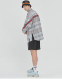 ロマンティッククラウン(ROMANTIC CROWN)BACK LINE CHECK SHIRT_GREY