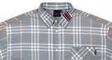 ロマンティッククラウン(ROMANTIC CROWN)BACK LINE CHECK SHIRT_GREY
