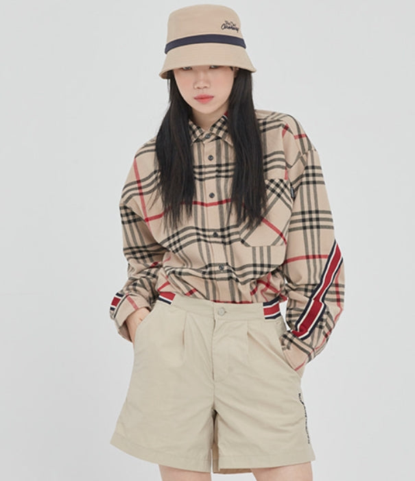 ロマンティッククラウン(ROMANTIC CROWN) BACK LINE CHECK SHIRT_BEIGE