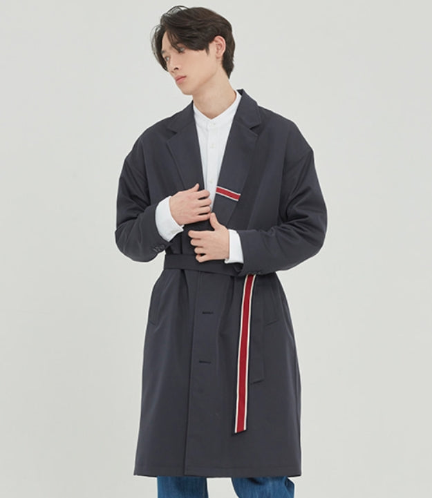 ロマンティッククラウン(ROMANTIC CROWN)BELT TAPE OVERFIT COAT_NAVY