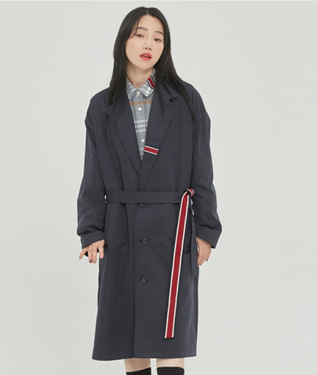 ロマンティッククラウン(ROMANTIC CROWN)BELT TAPE OVERFIT COAT_NAVY