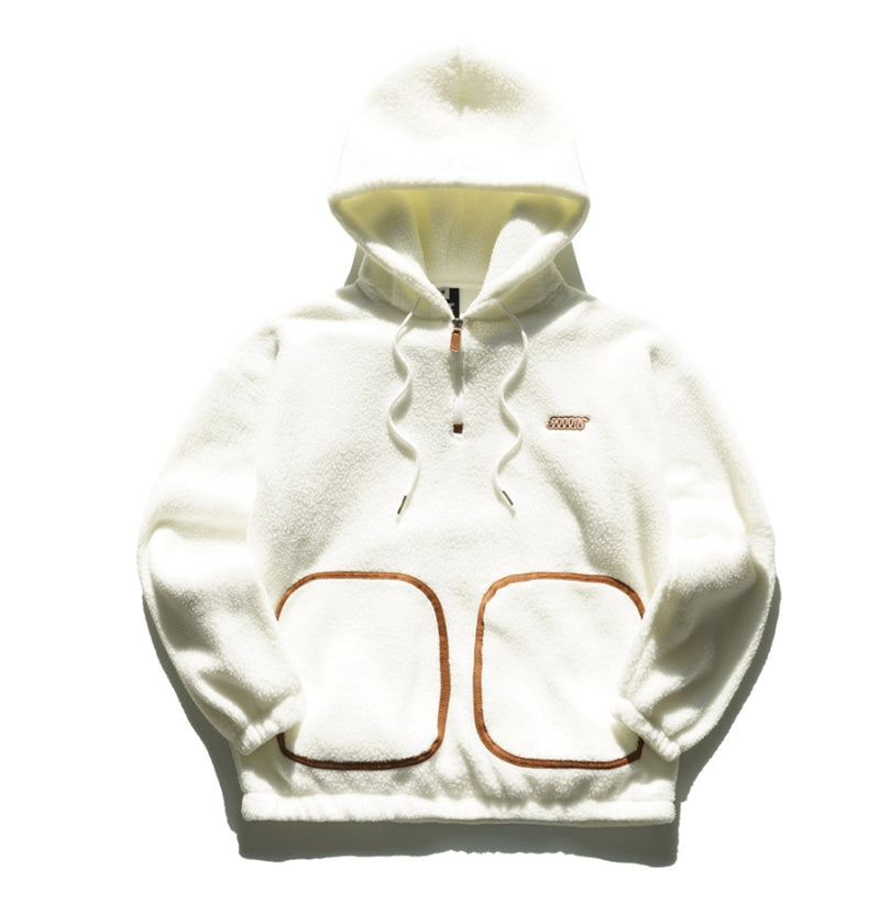 ティーダブリューエヌ(TWN)LINE POCKET LANITAL HOODIE IVORY STHD3256