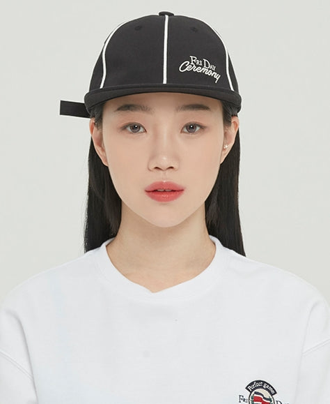 ロマンティッククラウン(ROMANTIC CROWN)FRIDAY PIPING BALL CAP_BLACK