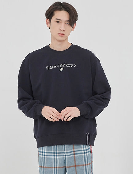 ロマンティッククラウン(ROMANTIC CROWN)RMTCRW LOGO SWEATSHIRT_NAVY（NO NAPPING)