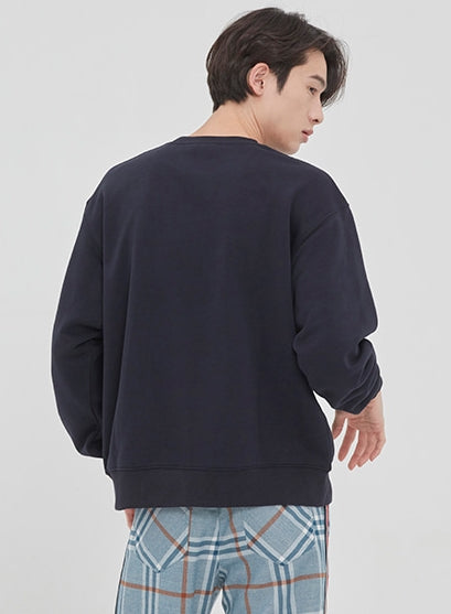 ロマンティッククラウン(ROMANTIC CROWN)RMTCRW LOGO SWEATSHIRT_NAVY（NO NAPPING)