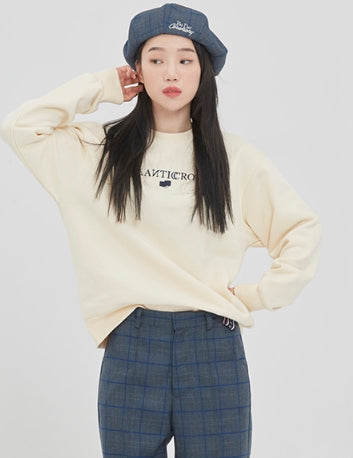 ロマンティッククラウン(ROMANTIC CROWN)RMTCRW LOGO SWEATSHIRT_OATMEAL（NO NAPPING)