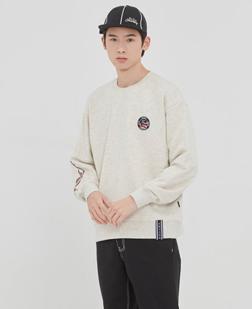 ロマンティッククラウン(ROMANTIC CROWN) CEREMONY TAPE SWEAT SHIRT_MELANGE IVORY