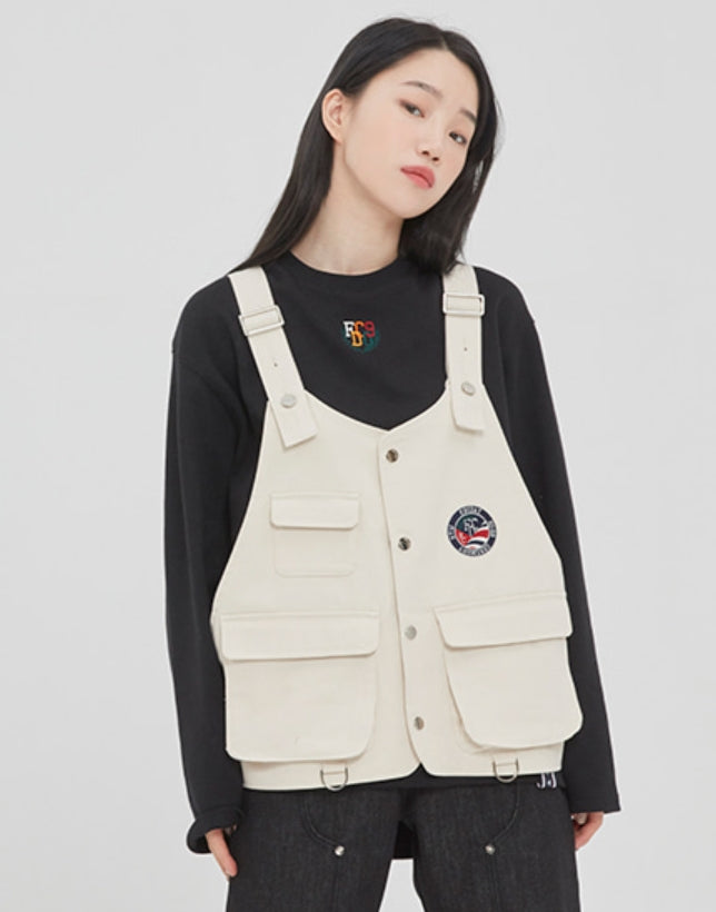 ロマンティッククラウン(ROMANTIC CROWN)THREE POCKET VEST_OATMEAL