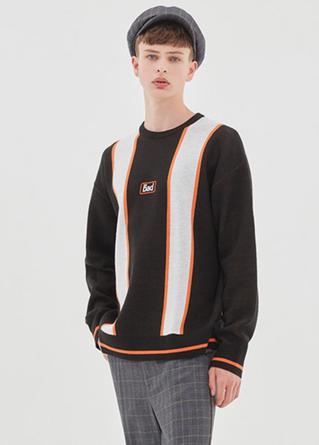 ベドインベド(BADINBAD) HOOLIGAN FLAG KNIT_BLACK