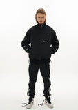 オーワイ(OY) UNBALANCE TAPE TRACK PANTS-BLACK