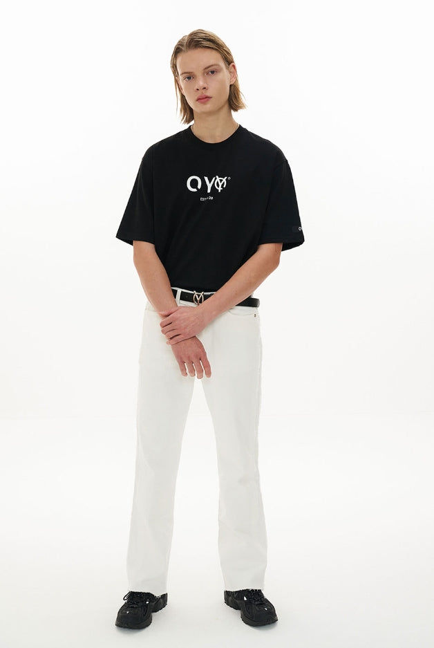 オーワイ(OY) CUTTING DENIM JEANS-CREAM