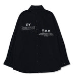 オーワイ(OY) BACK BUTTON SHIRTS-BLACK