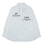 オーワイ(OY) BACK BUTTON SHIRTS-WHITE