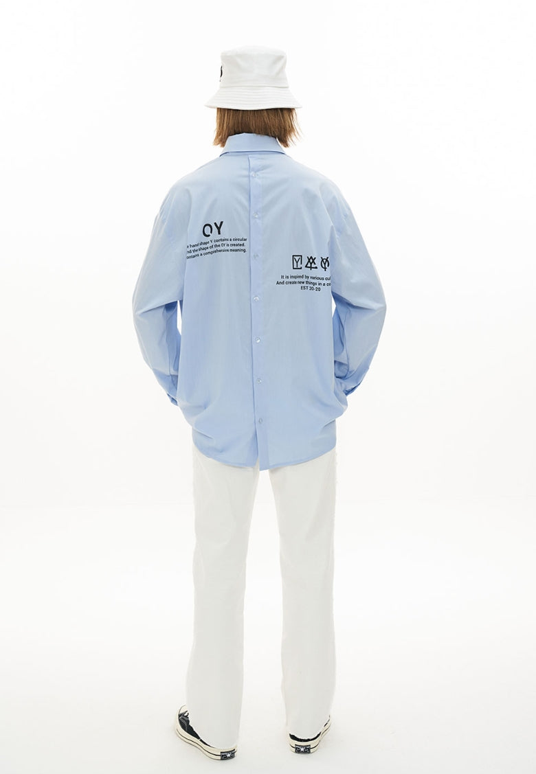 オーワイ(OY) BACK BUTTON SHIRTS-SKY BLUE