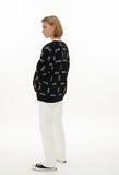 オーワイ(OY)  LOGO KNIT CARDIGAN-BLACK