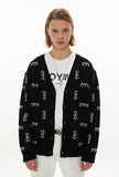 オーワイ(OY)  LOGO KNIT CARDIGAN-BLACK