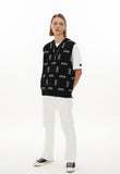 オーワイ(OY)  LOGO KNIT VEST-BLACK