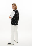 オーワイ(OY)  LOGO KNIT VEST-BLACK