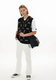 オーワイ(OY)  LOGO KNIT VEST-BLACK