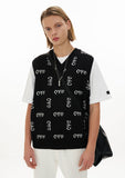 オーワイ(OY)  LOGO KNIT VEST-BLACK