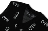 オーワイ(OY)  LOGO KNIT VEST-BLACK