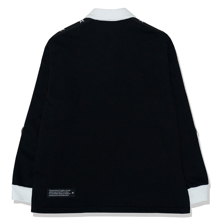 OY LOGO TAPE RING COLLAR T BLACK - Tシャツ/カットソー(七分/長袖)