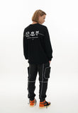 オーワイ(OY)  HIDDEN ZIPPER LOGO SLEEVE T-BLACK