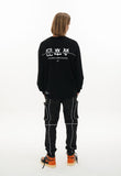 オーワイ(OY)  HIDDEN ZIPPER LOGO SLEEVE T-BLACK